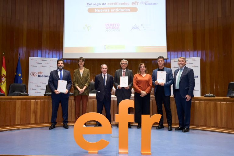 Acto de entrega de la certificación efr a Asociación Centro Trama en el Ministerio de Derechos Sociales, octubre de 2026